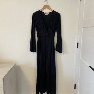 Free People Black Cotton Maxi Dress/Caftan